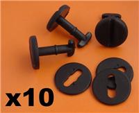 10x BMW Floor Carpet Mat Clips E36 E46 E38 E39 Series- Twist Lock with Washers