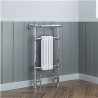 Traditional Bathroom Heated Towel Rail Column Radiator White & Chrome 952x479mm