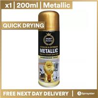 1 x 200ml Metallic Gold Spray Paint Interior & Exterior Spray Aerosol Can