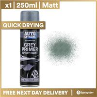 1 x 250ml Grey Primer Matt Spray Paint Aerosol Can Auto Extreme Metal Wood