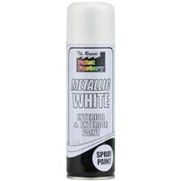 1 x 200ml Metallic White Spray Paint Interior & Exterior Spray Aerosol Can