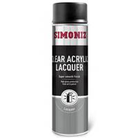 Simoniz Clear Acrylic Lacquer Smooth Finish High Gloss Aerosol Spray Paint 500ml