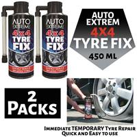 4X4 - 2 -LARGE QUICK FIX CAR EMERGENCY TYRE PUNCTURE REPAIR KIT 450ml