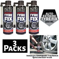 3 X QUICK FIX CAR EMERGENCY TEMPORARY PUNCTURE REPAIR KIT - 300ml