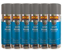 6 x Hycote Grey Primer Spray Paint Aerosol Car Multi-Purpose Preparation 400ml