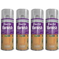 4x Clear Yacht Varnish Aerosol Spray Paint Auto Car Lacquer Wood Metal 400ml