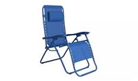 Home Folding Metal Zero Gravity Sun Lounger - Blue