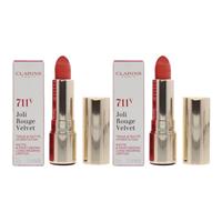 Clarins Joli Rouge Velvet Matte & Moisturizing Lipstick 711V Papaya 3.5g x 2