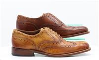GRENSON STANLEY MENS OXFORD BROGUE UK 7 EU 41 F WIDTH TAN BROWN RRP £355 AD