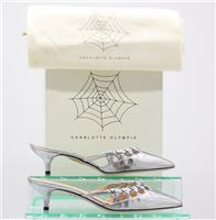 CHARLOTTE OLYMPIA LAME SILVER WOMENS SHOES UK 3 EU 36 SILVER RRP £525 AD