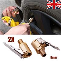 Tyre Valve 8mm Car Clip-on Copper Inflator Pump Quick Release Tire Inflation UK