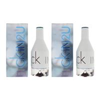 Calvin Klein CKIN2U Eau De Toilette 50ml Spray For Him X 2 - 50 ml Regular Size
