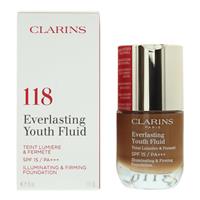 Clarins Everlasting Youth Fluid Foundation 30ml SPF 15 - 118 Sienna
