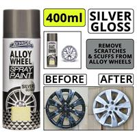 Silver Gloss Spray Paint 400ml for Scratch Repair on Alloy Wheels