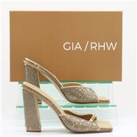 GIA X RHW ROSIE 14 STRASS WOMENS SANDALS UK 5 EU 38 OCHRE GUNMETAL RRP £560 JA