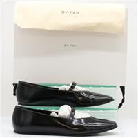 BY FAR MOLLY WOMENS FLAT BALLET PUMP UK 2 EU 35 BLACK PATENT LEATHER RRP £295 JA