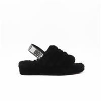 UGG Womens Slides Black Size UK 6 Sheepskin Sandals