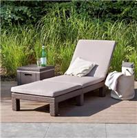 Keter Daytona Rattan Effect Sun Lounger - Brown