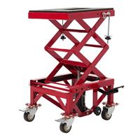 350LBS Hydraulic Motorbike ATV Motorcycle Scissor Hoist Lift Stand With 4 Wheels