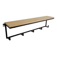 Home Bamboo Shelf with Hooks - Natural