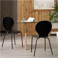 Habitat Bentwood Metal Dining Chair - Black