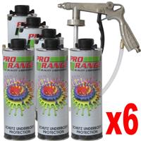 6 x Car Body Schutz - Black Underseal + Underbody Coating Gun Texture 3M