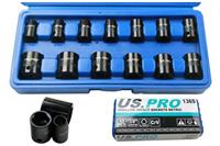 US PRO 14pc Metric 3/8''Dr Impact Socket Shallow Set 7-19mm B1365