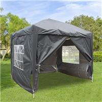 2.5x2.5m Pop Up Gazebo Outdoor Garden Party Tent Canopy 4 Side Panels Grey