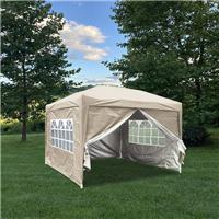 3x3m Garden Pop Up Gazebo Outdoor Marquee Party Wedding Tent Patio Canopy Beige