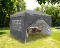 Pop Up Gazebo Outdoor Marquee Tent with Carry Bag 4 Leg Weights Grey 3x3 m