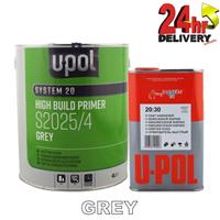 U-POL S2025 HIGH BUILD 2K PRIMER WITH S2030 UPOL HARDENER - 5LTR KIT - GREY
