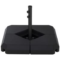 Outsunny 4PCs Fillable Parasol Base w/ Steel Cross Base Garden Umbrella Weight