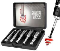 5pc Broken Damaged Screw Extractor Removal Remover Garage Workshop Tool Bit Set