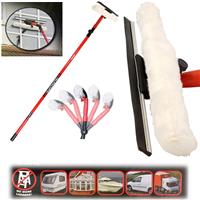 3.5m 10ft Telescopic Window Cleaning Brush Kit Extending Wash Head Squeegee High