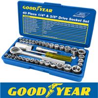 40pc 1/4" & 3/8" SOCKET WRENCH SET METRIC & IMPERIAL