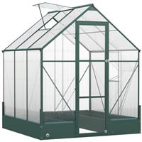 Outsunny Walk-in Greenhouse Garden Polycarbonate Aluminium w/ Smart Window 6x6ft