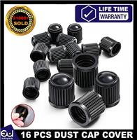 16 X CAR BIKE CYCLE BLACK PLASTIC AIR VALVE TYRE ALLOY WHEEL CAPS DUST VALVE