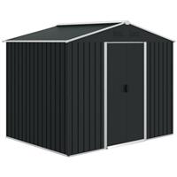 Outsunny 8 x 6ft Garden Storage Shed with Double Sliding Door Outdoor Grey