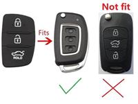 For Hyundai i10 i20 i30 i40 ix20 ix35 3 Button Replacement Rubber Key Remote Fob