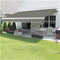 4.5x3m Half Cassette Manual Grey Awning Garden RetractableOutdoor Shelter Canopy