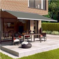 4x3m Full Cassette Manual Awning Retractable Garden Patio Canopy Shade Shelter