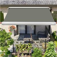 4.5x3M Retractable Full Cassette Electric Garden Awnings Sun Shade Canopy Grey