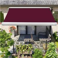 3.5x2.5M Full Cassette Electric Awning Sun Shade Retractable Canopy Wine Red