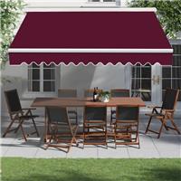 Retractable Garden Patio Awning Half Cassette Electric Canopy 3.5x2.5M Wine Red