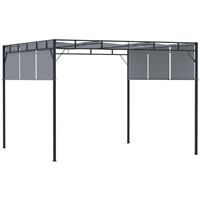 Outsunny 3(m) Steel Pergola Garden Gazebo w/ Sliding Canopy, Dark Grey
