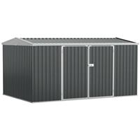 Outsunny Outdoor Garden Storage Shed Steel Tool Storage Box for Backyard Grey