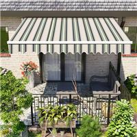 Patio Awning Manual Canopy Sun Shade Retractable Shelter 3.5x2.5m Multi-stripe