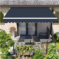 2.5x2m Manual Awning Canopy Patio Garden UV Sun Shade Retractable Shelter Blue
