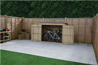 Pent Large Outdoor Store Pressure Treated Bike Shed Double Door No Floor