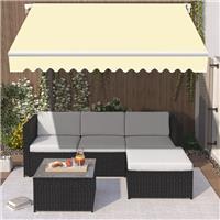Patio Manual Awning Garden Sun Shade Retractable Shelter Canopy 3x2.5m Cream